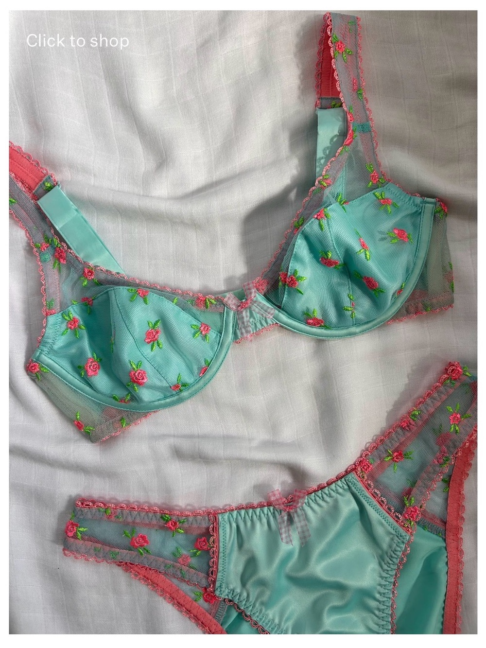 for love and lemons garden party bra and panty lingerie set